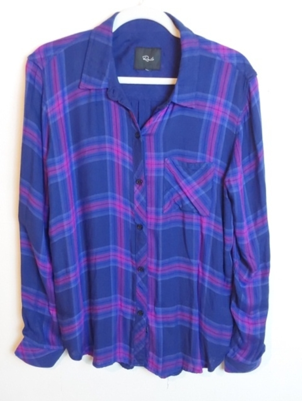 Rails| Womens Bright Purple Pink Plaid Ultra Soft Relaxed Flannel Shirt Sz.M